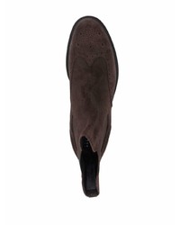 dunkelbraune Chelsea Boots aus Wildleder von Fratelli Rossetti