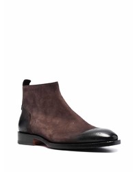 dunkelbraune Chelsea Boots aus Wildleder von Santoni