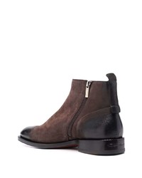 dunkelbraune Chelsea Boots aus Wildleder von Santoni