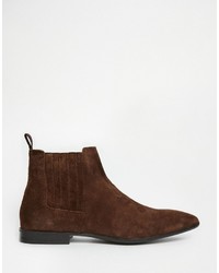 dunkelbraune Chelsea Boots aus Wildleder von Asos