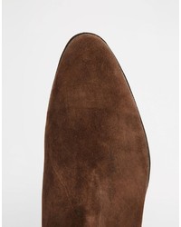 dunkelbraune Chelsea Boots aus Wildleder von Asos