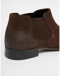 dunkelbraune Chelsea Boots aus Wildleder von Asos