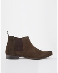 dunkelbraune Chelsea Boots aus Wildleder von Asos