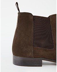 dunkelbraune Chelsea Boots aus Wildleder von Asos