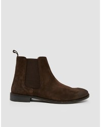 dunkelbraune Chelsea Boots aus Wildleder von Asos