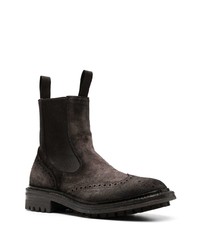 dunkelbraune Chelsea Boots aus Wildleder von Officine Creative