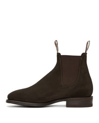 dunkelbraune Chelsea Boots aus Wildleder von R.M. Williams