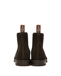 dunkelbraune Chelsea Boots aus Wildleder von R.M. Williams