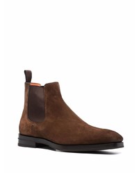 dunkelbraune Chelsea Boots aus Wildleder von Santoni