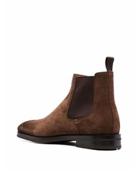 dunkelbraune Chelsea Boots aus Wildleder von Santoni