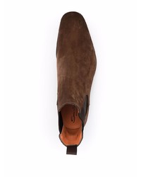 dunkelbraune Chelsea Boots aus Wildleder von Santoni