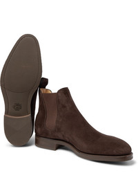 dunkelbraune Chelsea Boots aus Wildleder von Edward Green