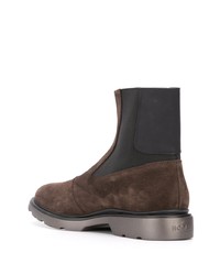 dunkelbraune Chelsea Boots aus Wildleder von Hogan