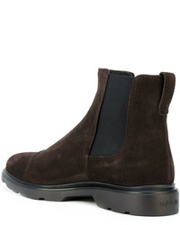 dunkelbraune Chelsea Boots aus Wildleder von Hogan