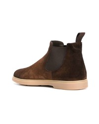 dunkelbraune Chelsea Boots aus Wildleder von Santoni