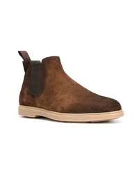 dunkelbraune Chelsea Boots aus Wildleder von Santoni