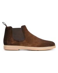 dunkelbraune Chelsea Boots aus Wildleder von Santoni