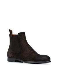 dunkelbraune Chelsea Boots aus Wildleder von Santoni