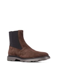 dunkelbraune Chelsea Boots aus Wildleder von Hogan