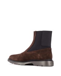 dunkelbraune Chelsea Boots aus Wildleder von Hogan