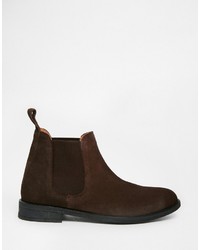 dunkelbraune Chelsea Boots aus Wildleder von Lambretta