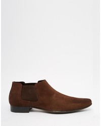 dunkelbraune Chelsea Boots aus Wildleder von Asos