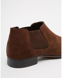 dunkelbraune Chelsea Boots aus Wildleder von Asos