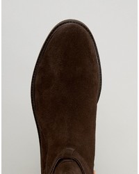 dunkelbraune Chelsea Boots aus Wildleder von Asos