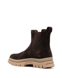 dunkelbraune Chelsea Boots aus Wildleder von Henderson Baracco