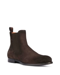 dunkelbraune Chelsea Boots aus Wildleder von Santoni