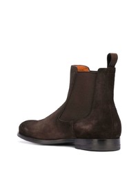 dunkelbraune Chelsea Boots aus Wildleder von Santoni