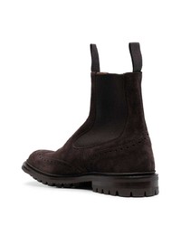 dunkelbraune Chelsea Boots aus Wildleder von Tricker's