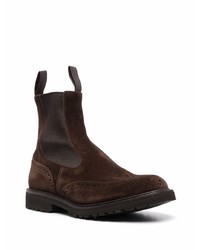 dunkelbraune Chelsea Boots aus Wildleder von Tricker's