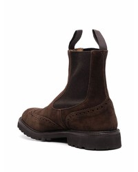 dunkelbraune Chelsea Boots aus Wildleder von Tricker's