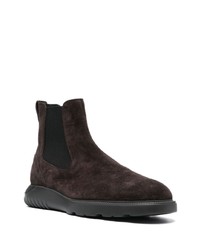 dunkelbraune Chelsea Boots aus Wildleder von Hogan