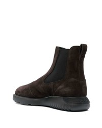 dunkelbraune Chelsea Boots aus Wildleder von Hogan