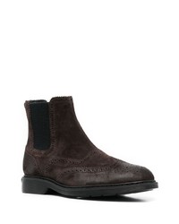 dunkelbraune Chelsea Boots aus Wildleder von Hogan