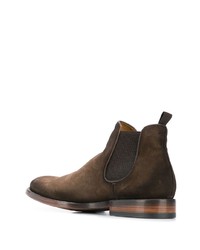 dunkelbraune Chelsea Boots aus Wildleder von Officine Creative