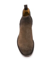 dunkelbraune Chelsea Boots aus Wildleder von Officine Creative