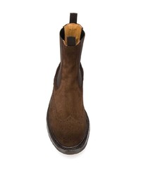 dunkelbraune Chelsea Boots aus Wildleder von Officine Creative