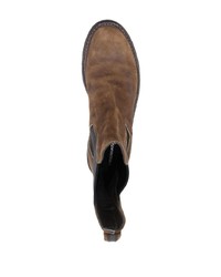 dunkelbraune Chelsea Boots aus Wildleder von Premiata