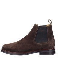 dunkelbraune Chelsea Boots aus Wildleder von Gant