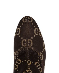 dunkelbraune Chelsea Boots aus Wildleder von Gucci