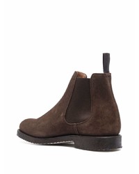 dunkelbraune Chelsea Boots aus Wildleder von Church's