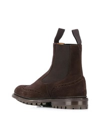 dunkelbraune Chelsea Boots aus Wildleder von Tricker's