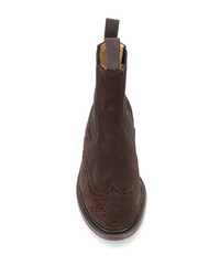 dunkelbraune Chelsea Boots aus Wildleder von Tricker's