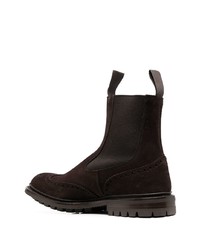 dunkelbraune Chelsea Boots aus Wildleder von Tricker's