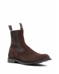 dunkelbraune Chelsea Boots aus Wildleder von Tricker's