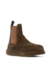 dunkelbraune Chelsea Boots aus Wildleder von Alexander McQueen