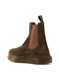 dunkelbraune Chelsea Boots aus Wildleder von Alexander McQueen